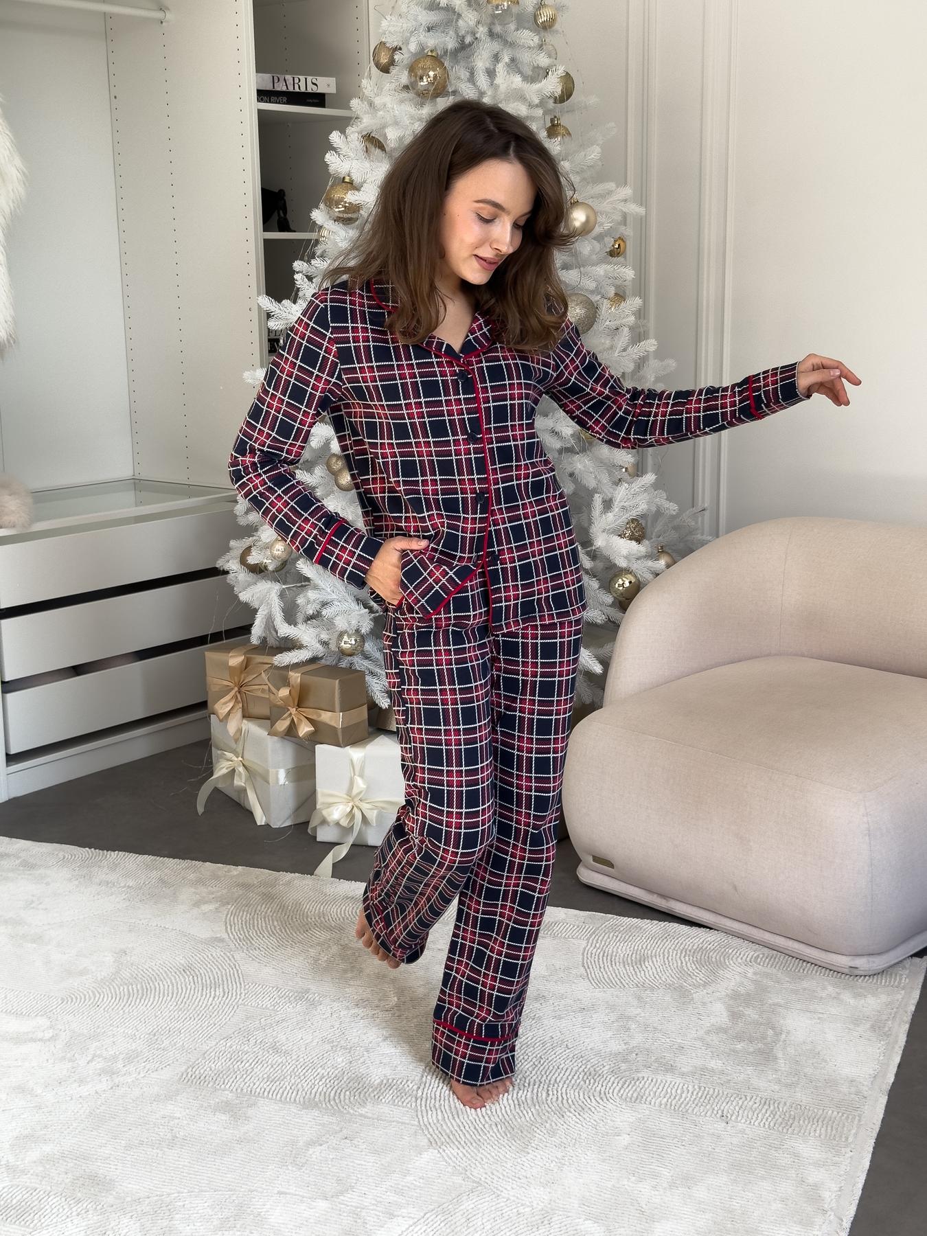 Женская теплая пижама COSY с начесом Oxford L Синий (KMW41) - фото 4 Женская теплая пижама COSY с начесом Oxford L Синий (KMW41) - фото 4