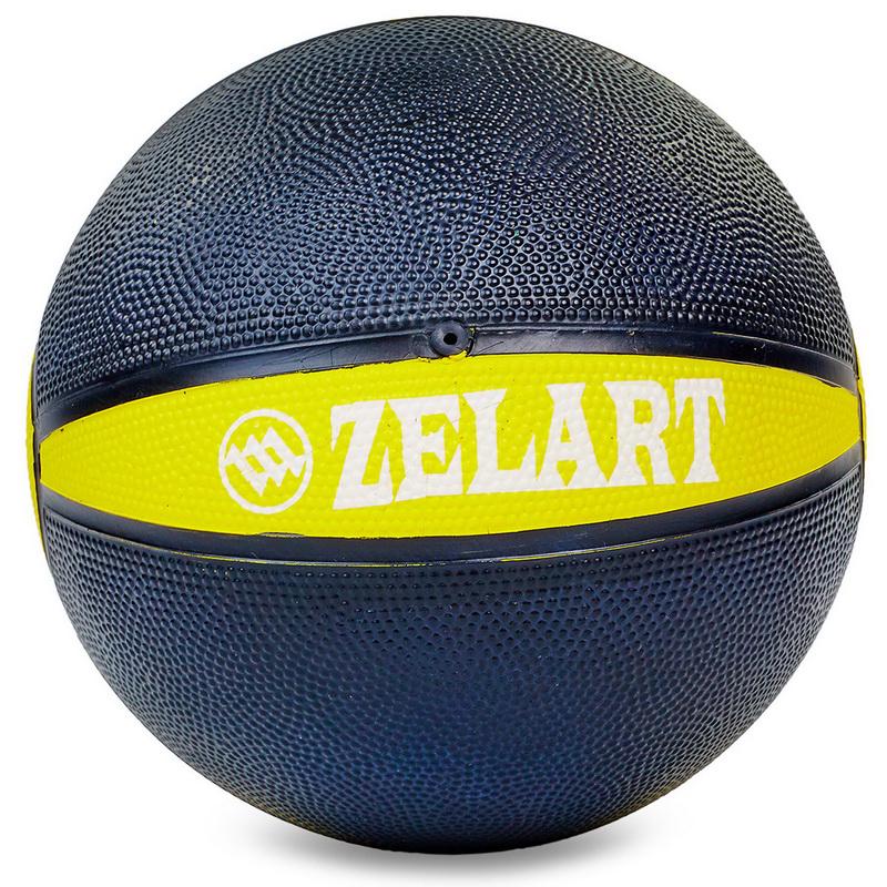 Мяч медицинский медбол Zelart Medicine Ball FI-5122-1 1 кг Черный/Желтый (DR003485) - фото 2