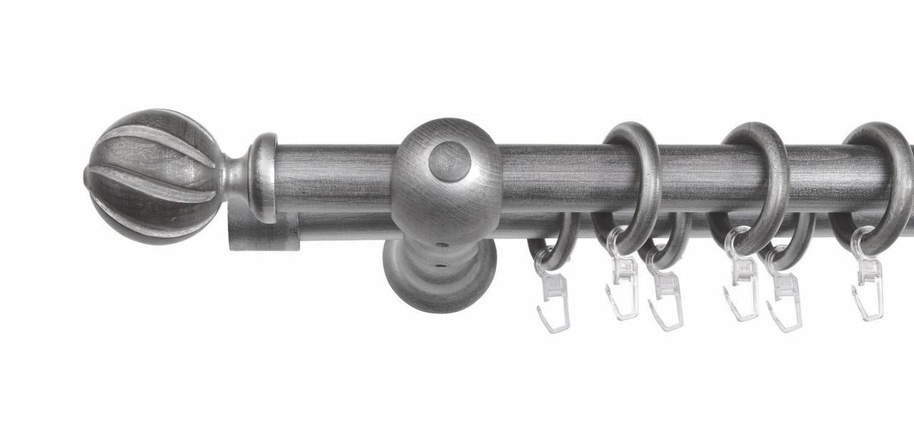 Карниз Mardom дерев'яний Коліна гладкий 28/25 мм 160 см Чорно-срібний