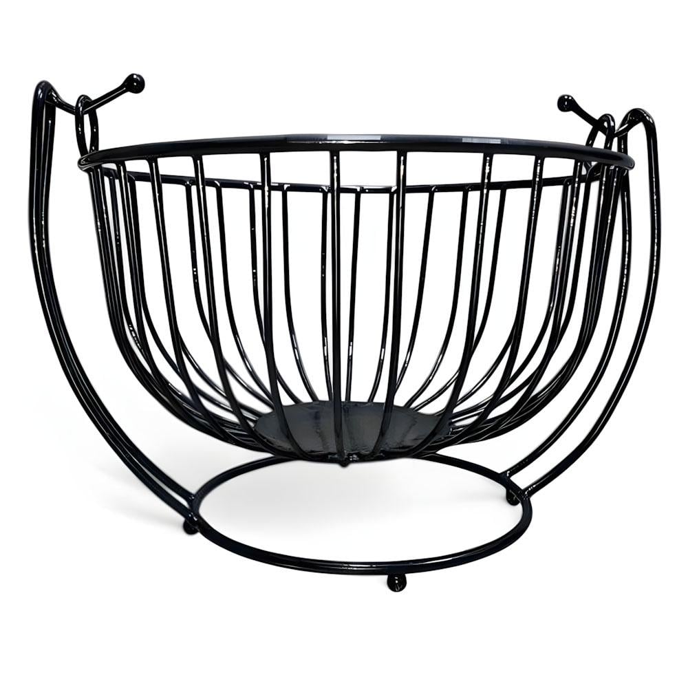 Фруктовница металлическая декоративная 25x18 см Черный