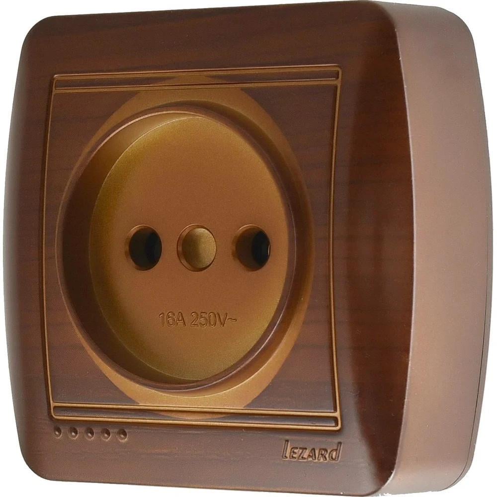 Розетка одинарна Lezard DEMET б/з Античний махагон (711-0500-121)