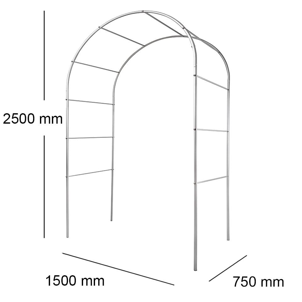 Опора для рослин арка садова 2500х1500х750 мм d 20 мм/d 12 мм (АС-D20/D12-2500*1500*750) - фото 2