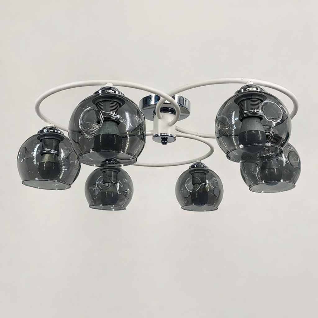 Люстра-орбита потолочная на 6 графитовых плафонов Белый (7060/6 WT_325)