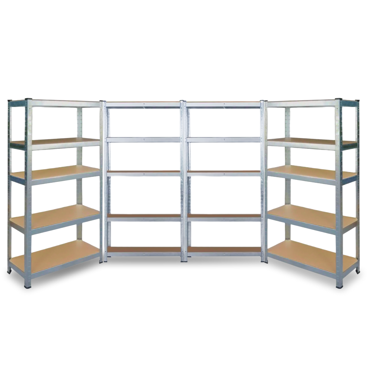 Стеллаж металлический 4 секции 20 полок МДФ до 175 кг на полку 180х360х40 см Оцинкованный (1573354433)