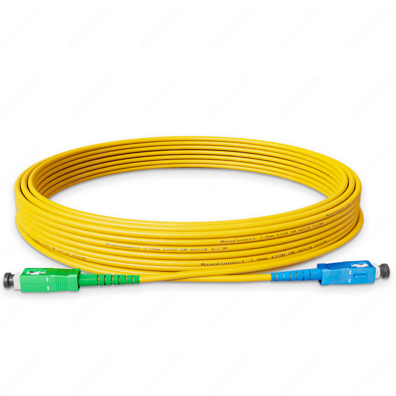 Патч-корд оптический SC/UPC-SC/APC LSZH Singlemode G.652.D SM Simplex 3 мм 15 м Желтый (2563285706)