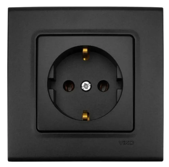 Розетка VIKO Linnera Life Черная Ночь (31434041)