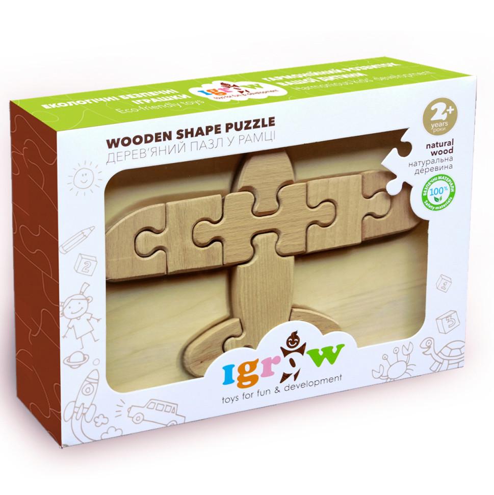 Пазлы деревянные Igroteco Самолет Igrow IGT-002 в рамке 23х17 см (IP-177-P-44)