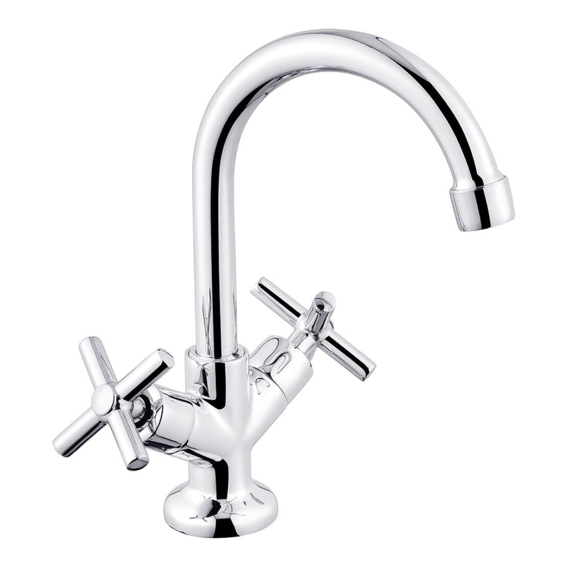 Змішувач для раковини Kroner KRM Aller C010 двовентильний Хром (CV012063)