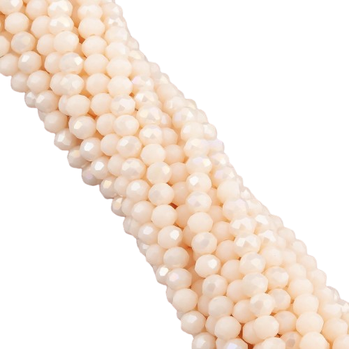 Бусины Swarovski АВ огранки рондель непрозрачный 3,5х3 мм 34 см 124 шт. Пудровый (БС3133а53)