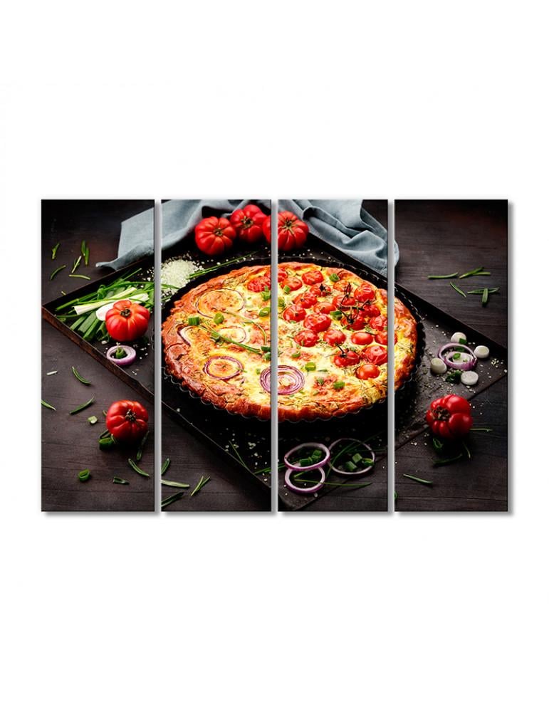 Картина модульная Пицца пирог 4 модуля 70x105 см