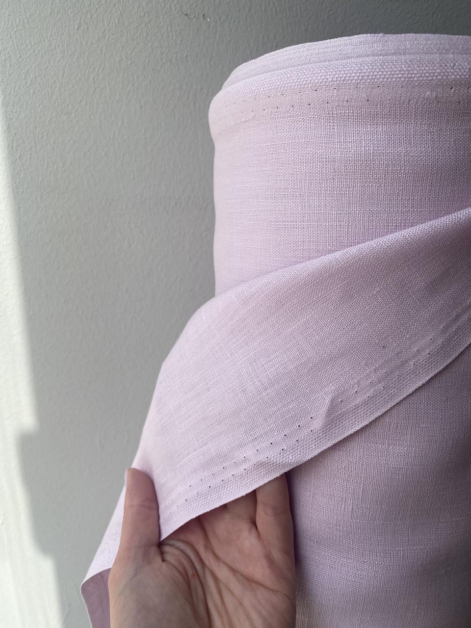 Ткань LINEN PLUS 100% лен 143 см 160 Нежно-розовый - фото 3