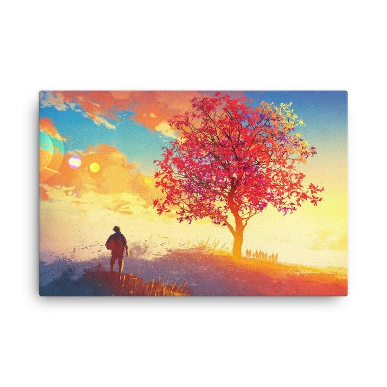 Картина на холсте KIL Art Путник возле красного дерева 51x34 см (350)