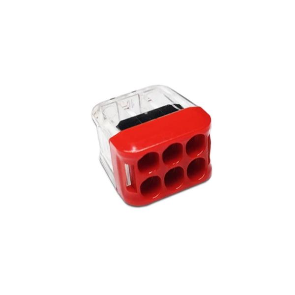 Клемма соединительная Tactix 0,5-2,5 мм2 24А 1-5 одинарная 16х15,7х11,1 мм Красный (CT226)
