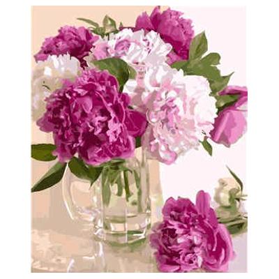 Набор для росписи по номерам Strateg Нежные пионы 40х50 см (VA-1946-mt)