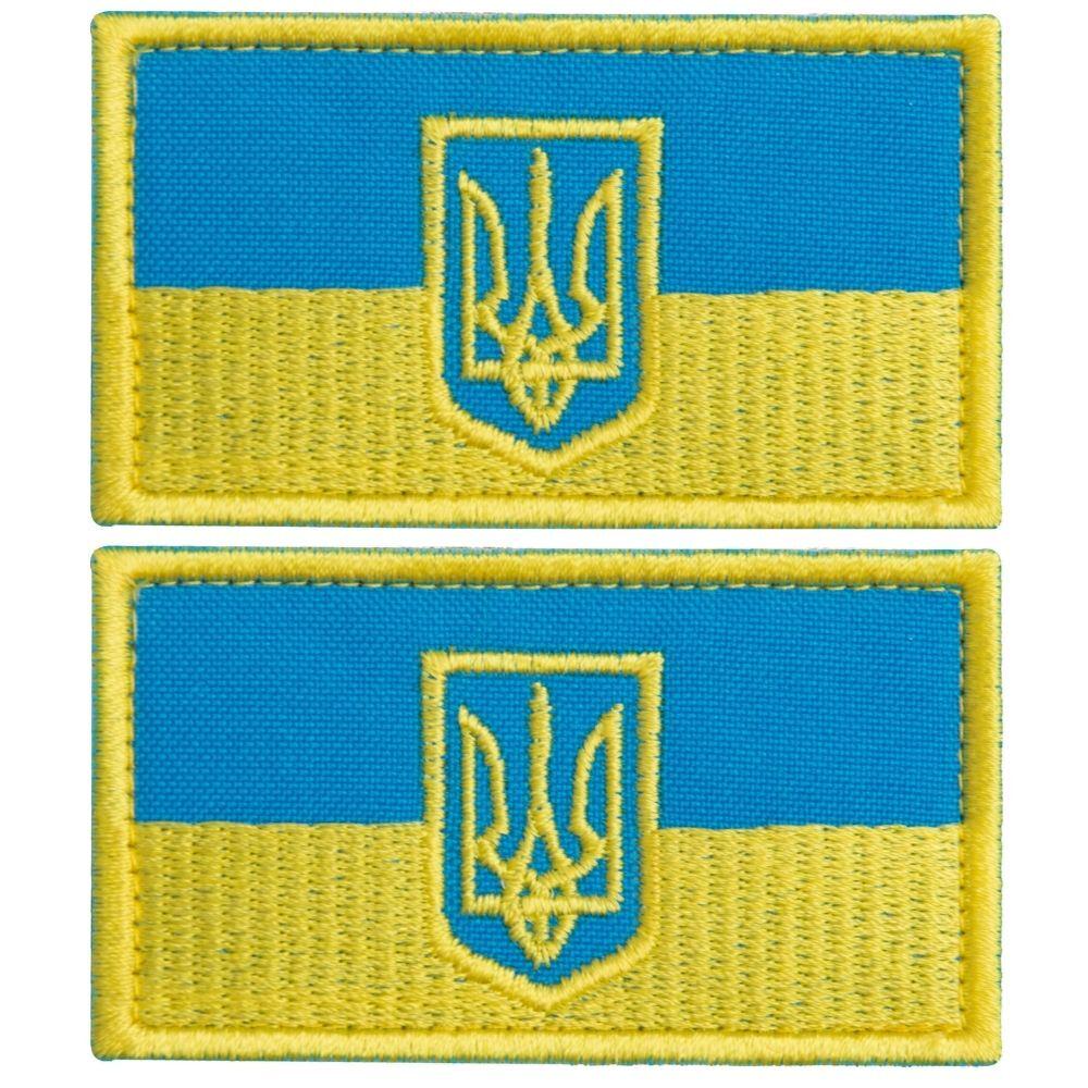 Набор шевронов с липучкой Флаг Украины с Трезубцем 5х8,2 см 2 шт. (23904)