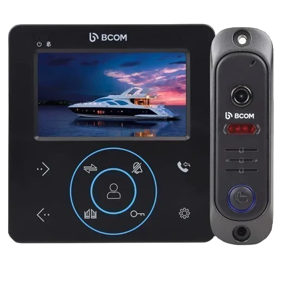 Комплект відеодомофона BCOM BD-480M Kit 4" 480x272 TFT microSD та камерою 1000 ТВЛ Black (36273914)
