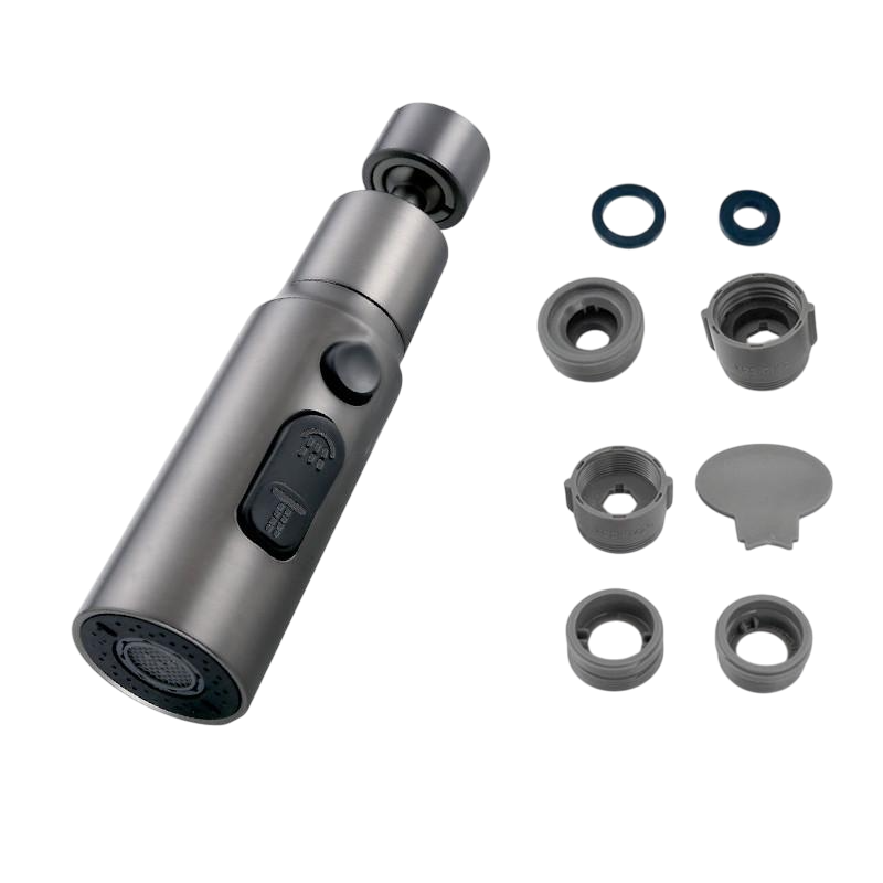 Аэратор на кран водосберегающий Lanfey CH-020 переходники на 3 режима Серый темный (3252) Аэратор на кран водосберегающий Lanfey CH-020 переходники на 3 режима Серый темный (3252)