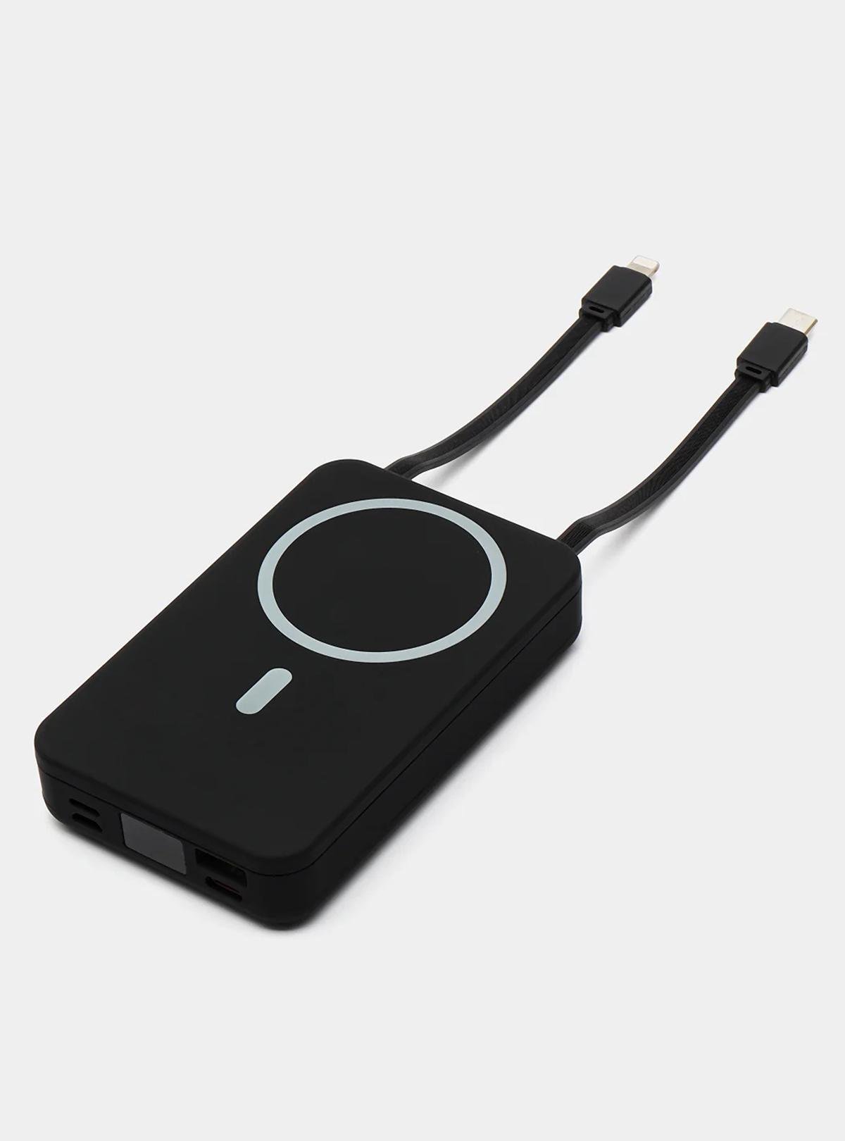 Повербанк OnePro з magsafe та кабелями Type-C Lighthing 10000 mah Чорний (73742) - фото 1 Повербанк OnePro з magsafe та кабелями Type-C Lighthing 10000 mah Чорний (73742) - фото 1