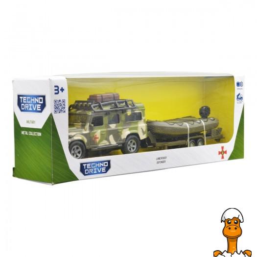 Игровой набор TechnoDrive Land rover defensaer с лодкой 3-10 лет (520191.270) - фото 5