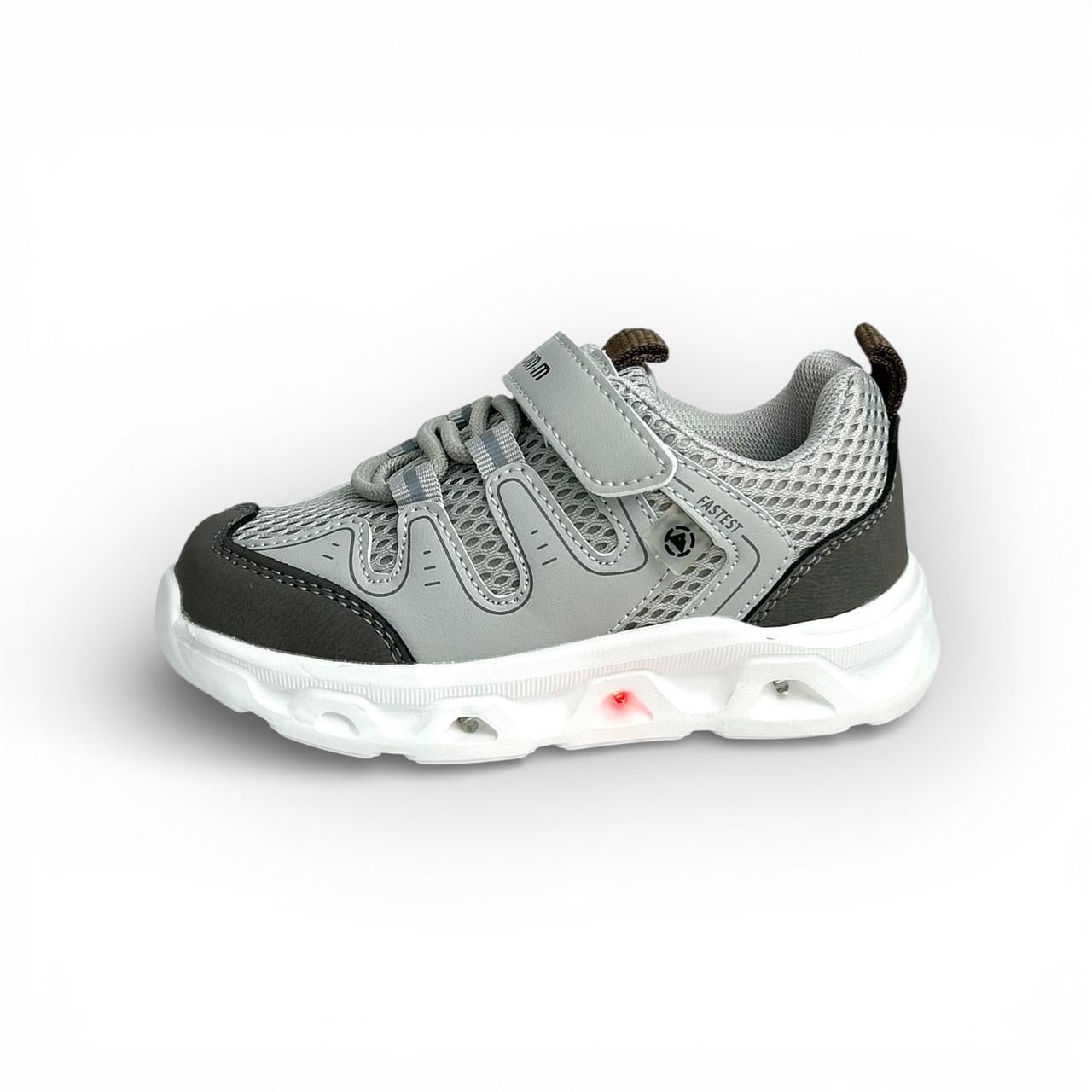 Детские кроссовки для мальчика Tom.m с LED-подсветкой с супинатором липучка р. 22-14 см Серый (32509289)