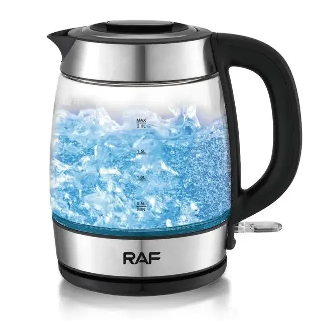 Електрочайник скляний на 2 л з індикатором роботи (RAF 7909) - фото 2 Електрочайник скляний на 2 л з індикатором роботи (RAF 7909) - фото 2