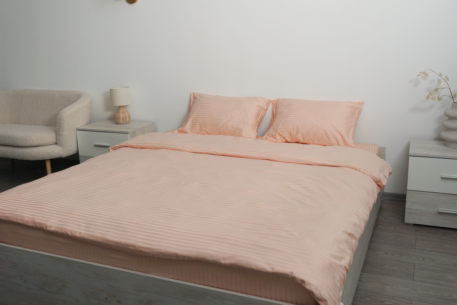 Комплект постельного белья семейный Amore pudra1206 страйп-сатин Пудровий (KPB-As-STLux-pudra1206 70x70_) - фото 5 Комплект постельного белья семейный Amore pudra1206 страйп-сатин Пудровий (KPB-As-STLux-pudra1206 70x70_) - фото 5