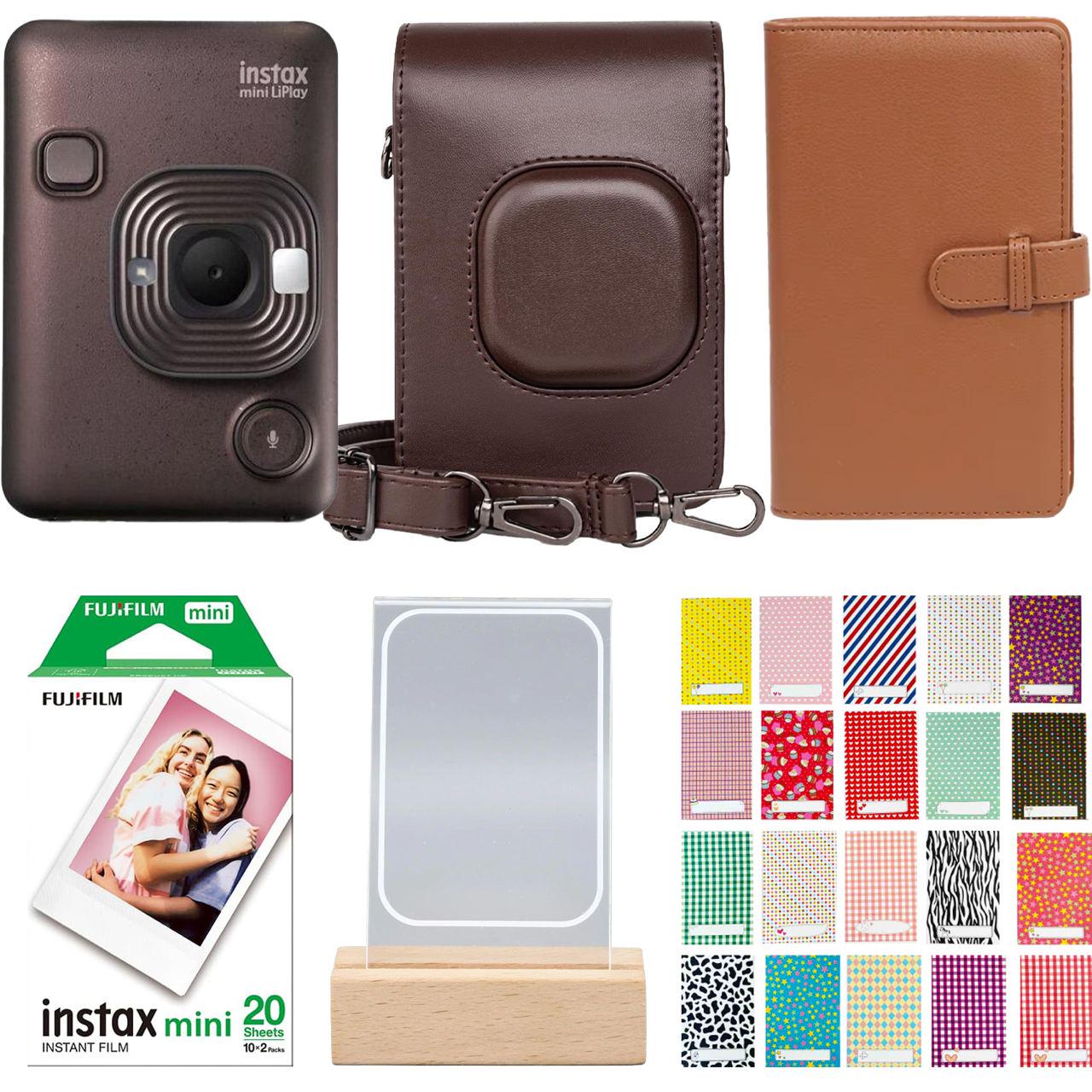 Камера моментального друку Fujifilm Instax Mini LiPlay Brown чохол/фотоальбом 108/фотоплівка 20 шт./фоторамка світлодіодна/наклейки 20 шт. (21463202) Камера моментального друку Fujifilm Instax Mini LiPlay Brown чохол/фотоальбом 108/фотоплівка 20 шт./фоторамка світлодіодна/наклейки 20 шт. (21463202)