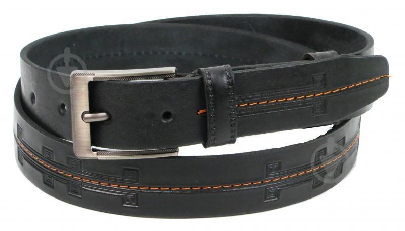 Ремень мужской из кожи под брюки Skipper 3.5 см Черный (1283-35)