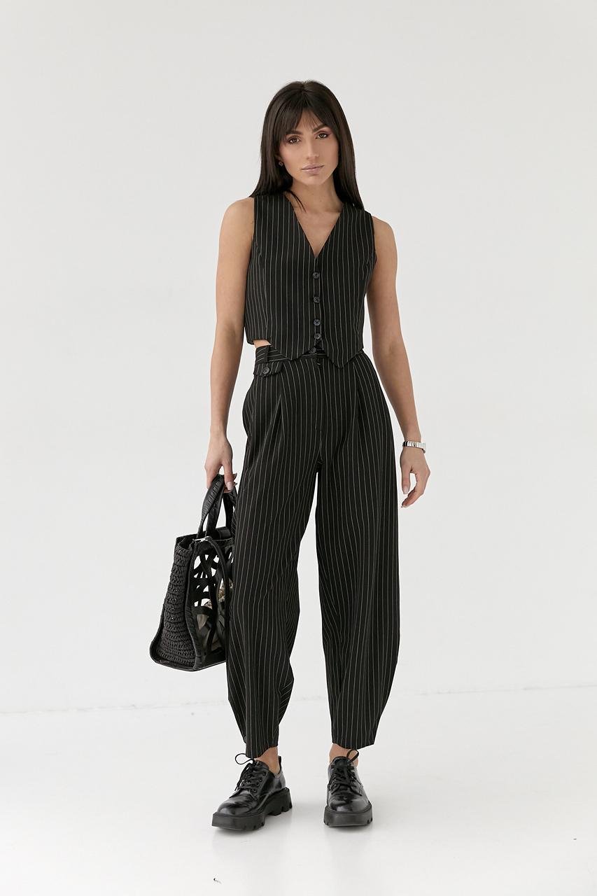 Костюм брючный с жилеткой S Черный (9528411)