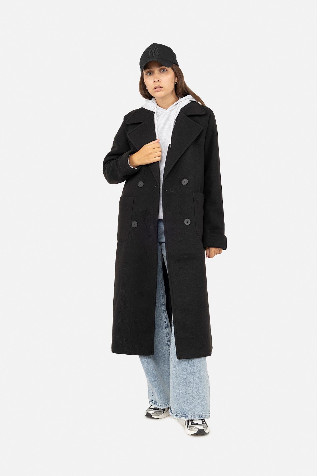 Пальто женское ЦБ-00259136 р. 44 Черный (28425546)