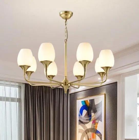 Люстра LED Георгина 5035 на 8 плафонов Золотой