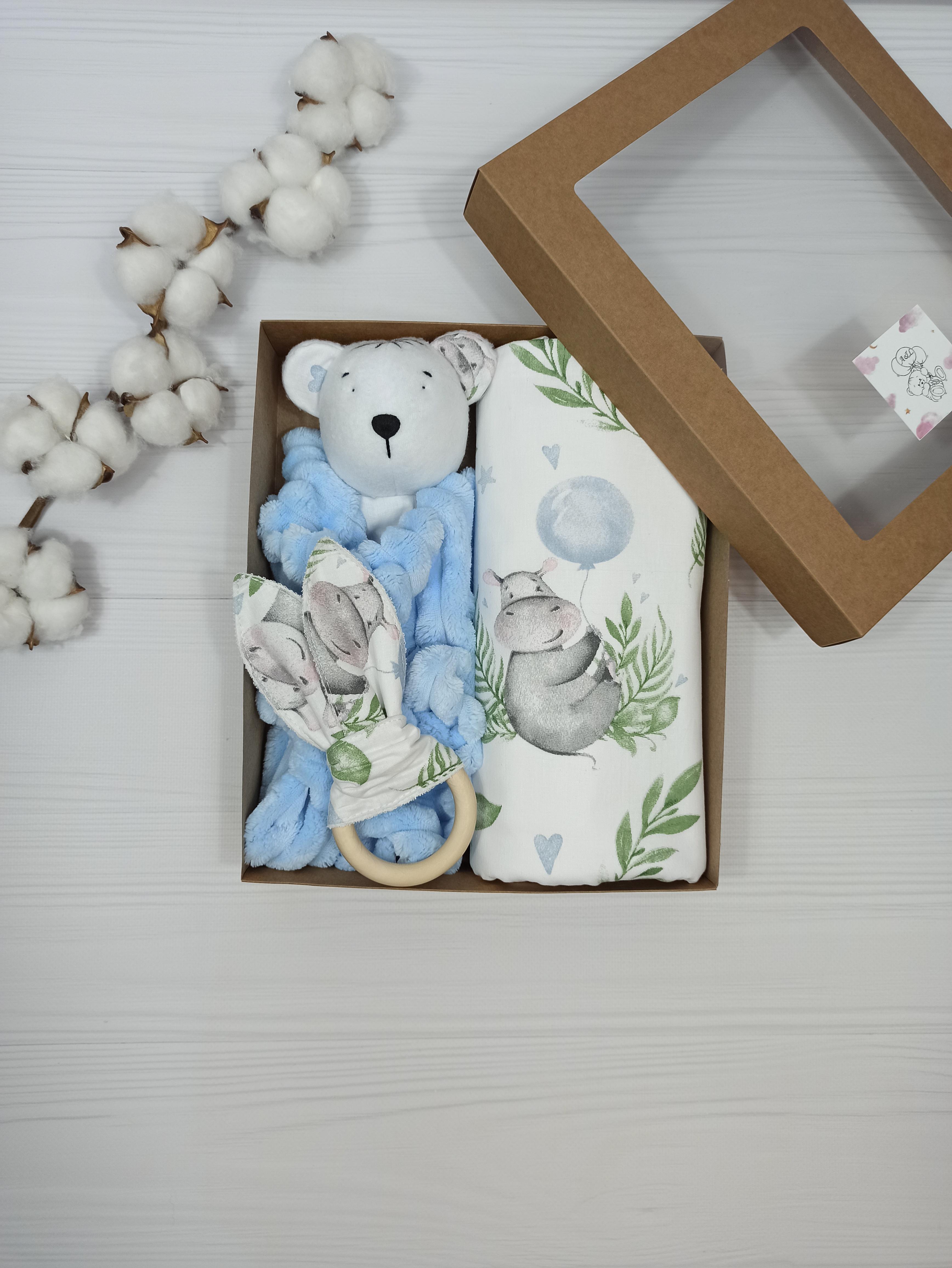 Подарочный набор a.l.babybox Бегемотик Голубой (NA 18242747)