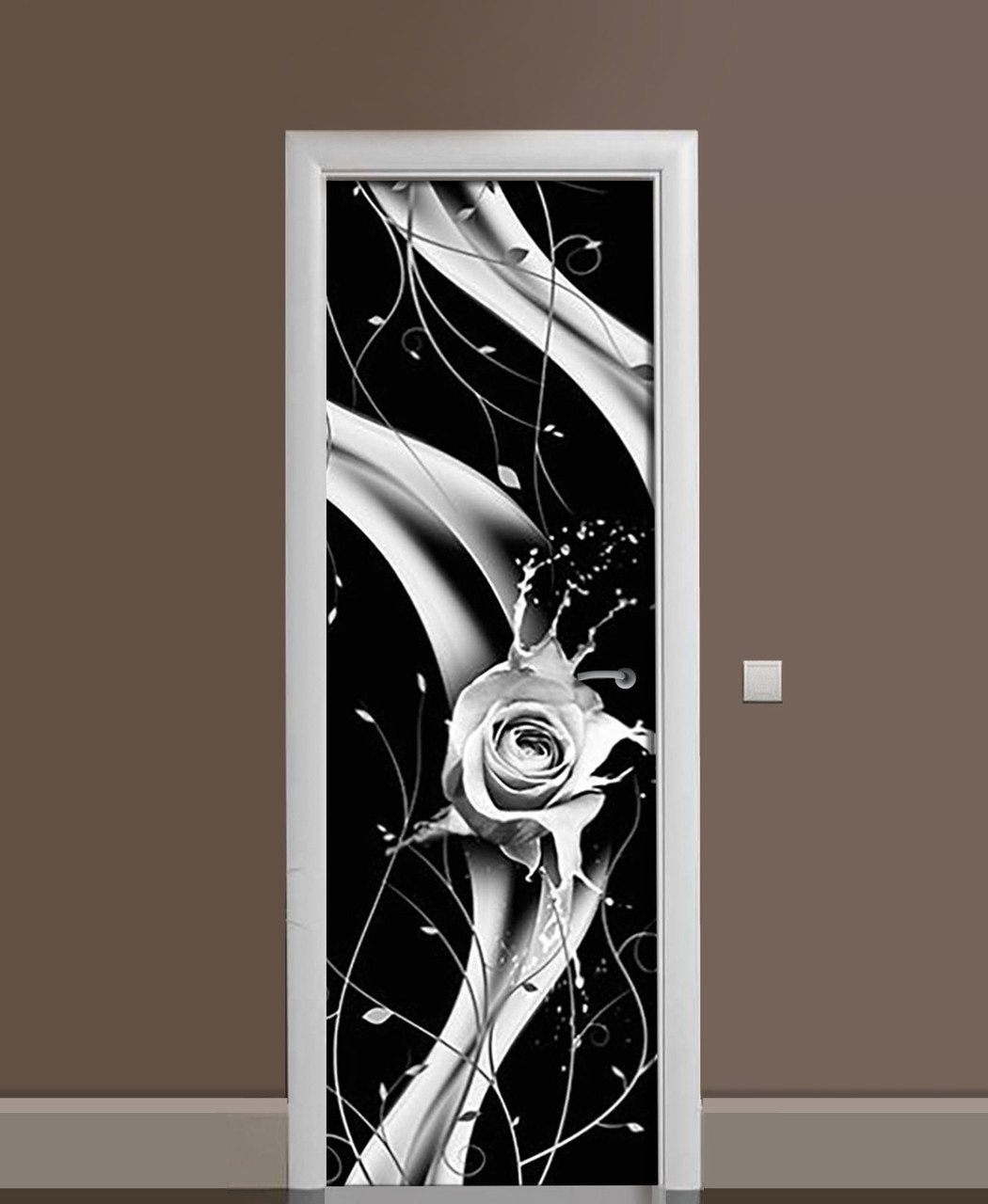 Наклейка 3D на дверь Zatarga Цветочное молоко виниловая 650х2000 мм