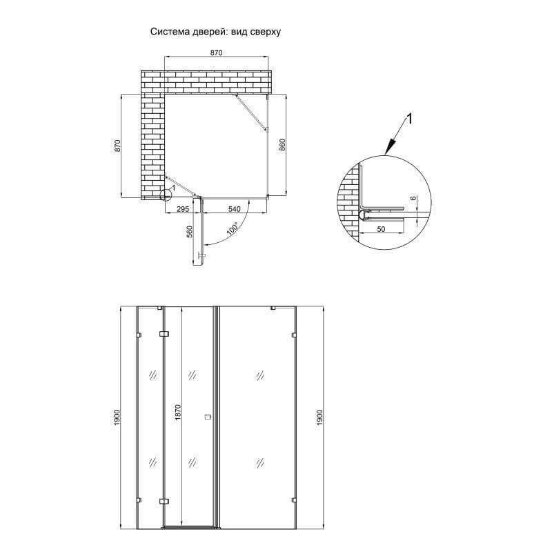 Душова кабіна Qtap Capricorn BLA1099SC6 90x90 см скло Clear 6 мм покриття CalcLess без піддону (46774) - фото 8