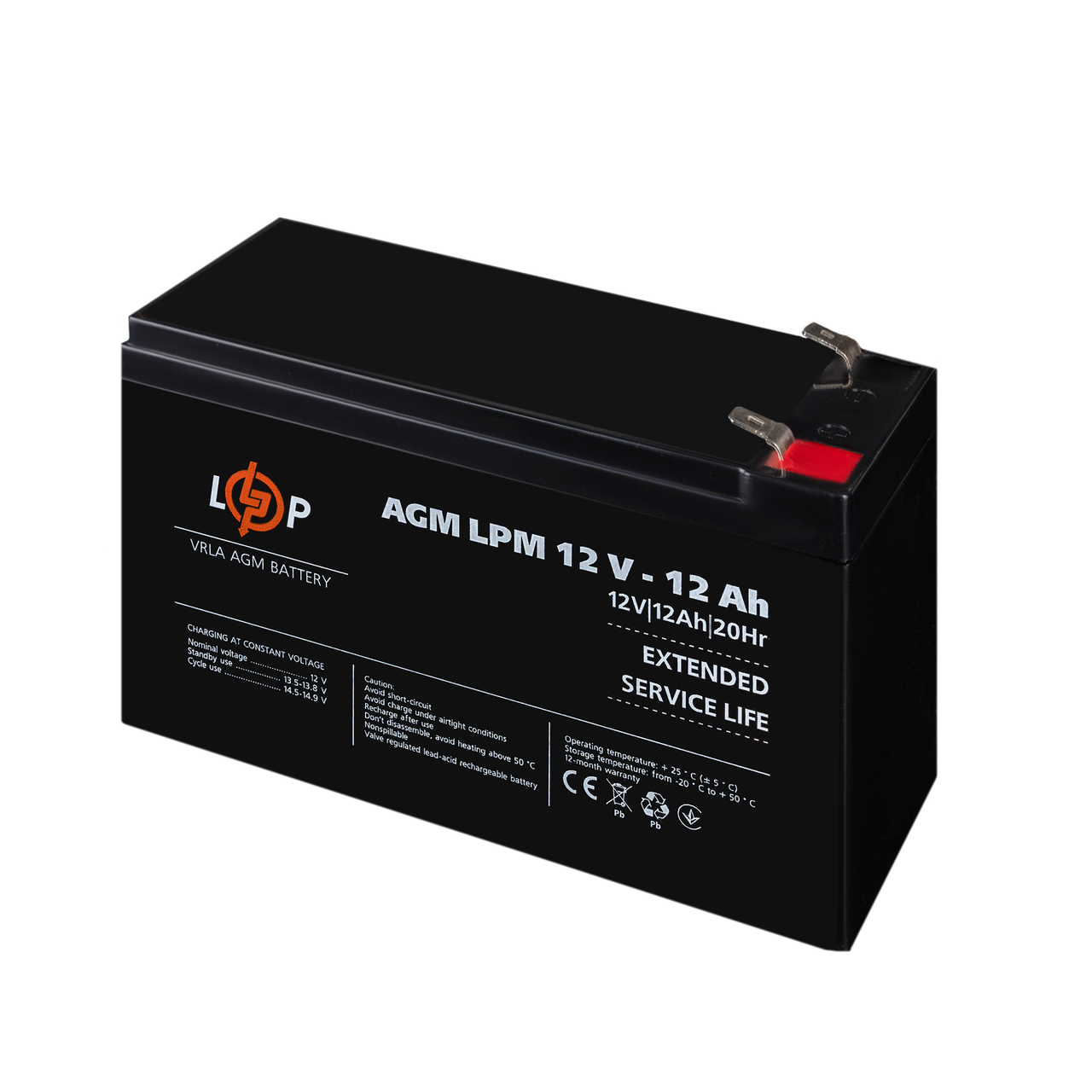 Акумулятор AGM LPM 12V-12 Ah (28152569) - фото 4