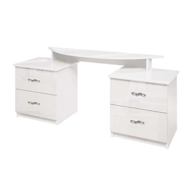 Туалетный столик MiroMark Прованс 4Ш без зеркала Белый глянец (PV-74-WB)