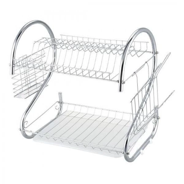 Сушарка для посуду Kitchen Storage Rack S-40 металева Silver - фото 4