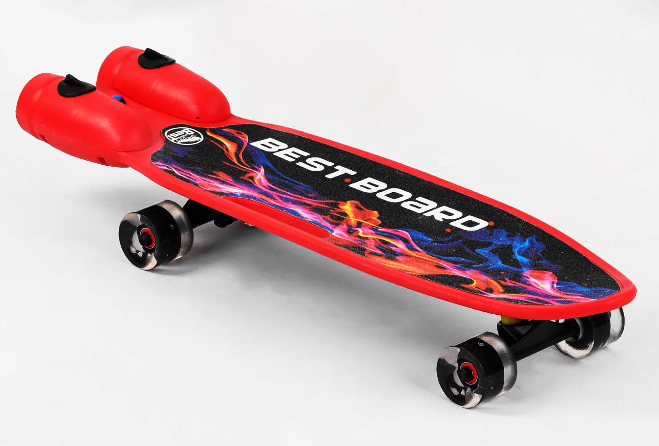 Пенніборд з музикою і димом ручка PU колеса з підсвіткою Red (102874)