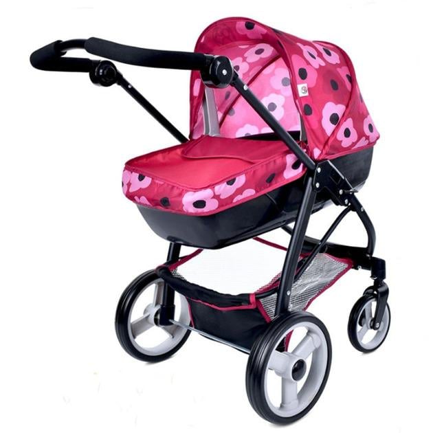 Тележка детская для кукол с люлькой и регулировкой ручки (T726031)