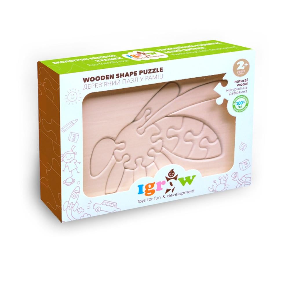 Пазлы деревянные Igroteco Пчела Igrow IGT-001 в рамке 23х17 см (IP-177-P-43)