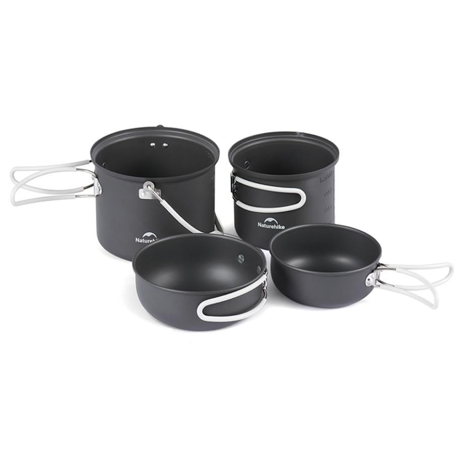 Набор туристической посуды Naturehike NH18T018-G 2 кастрюли 0,8/1,2 л Grey (6927595785515)
