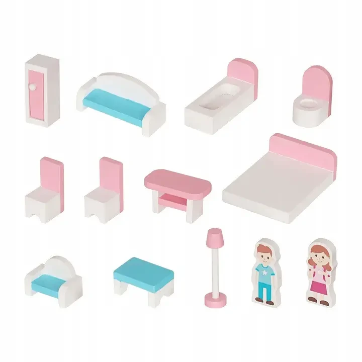 Ляльковий будиночок дерев'яний Kruzzel 26364 з меблями та LED-підсвіткою 3 поверхи 5 кімнат (26364 ) - фото 6 Ляльковий будиночок дерев'яний Kruzzel 26364 з меблями та LED-підсвіткою 3 поверхи 5 кімнат (26364 ) - фото 6