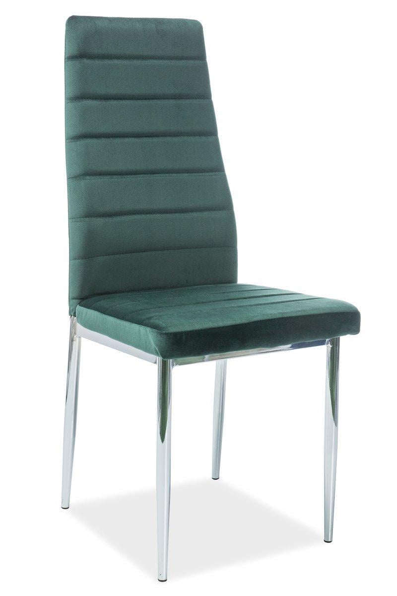 Стул кухонный Signal H-261 960х400х380 мм (мягкий для кухни/гостиной/офиса) Металл/Ткань бархат цвет Хром/Зеленый (H261VCHZ)