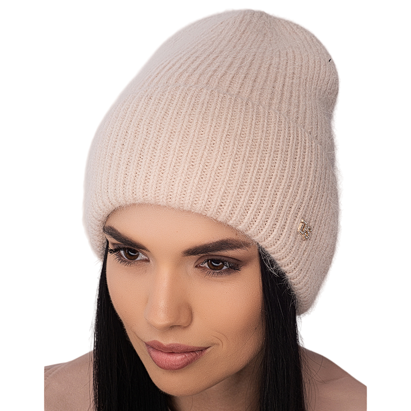 Шапка ангорова жіноча Leks Конфетті one size Світло-бежевий - фото 1