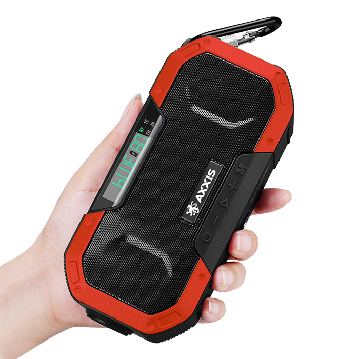 Фонарь-колонка Axxis Bluetooth PowerBank 5000 mA с солнечной батареей Red (ax-944) - фото 3