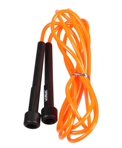 Скакалка в тубусе PVC JUMP ROPE 275x0,5 см Черный/Оранжевый (LS3115-o)