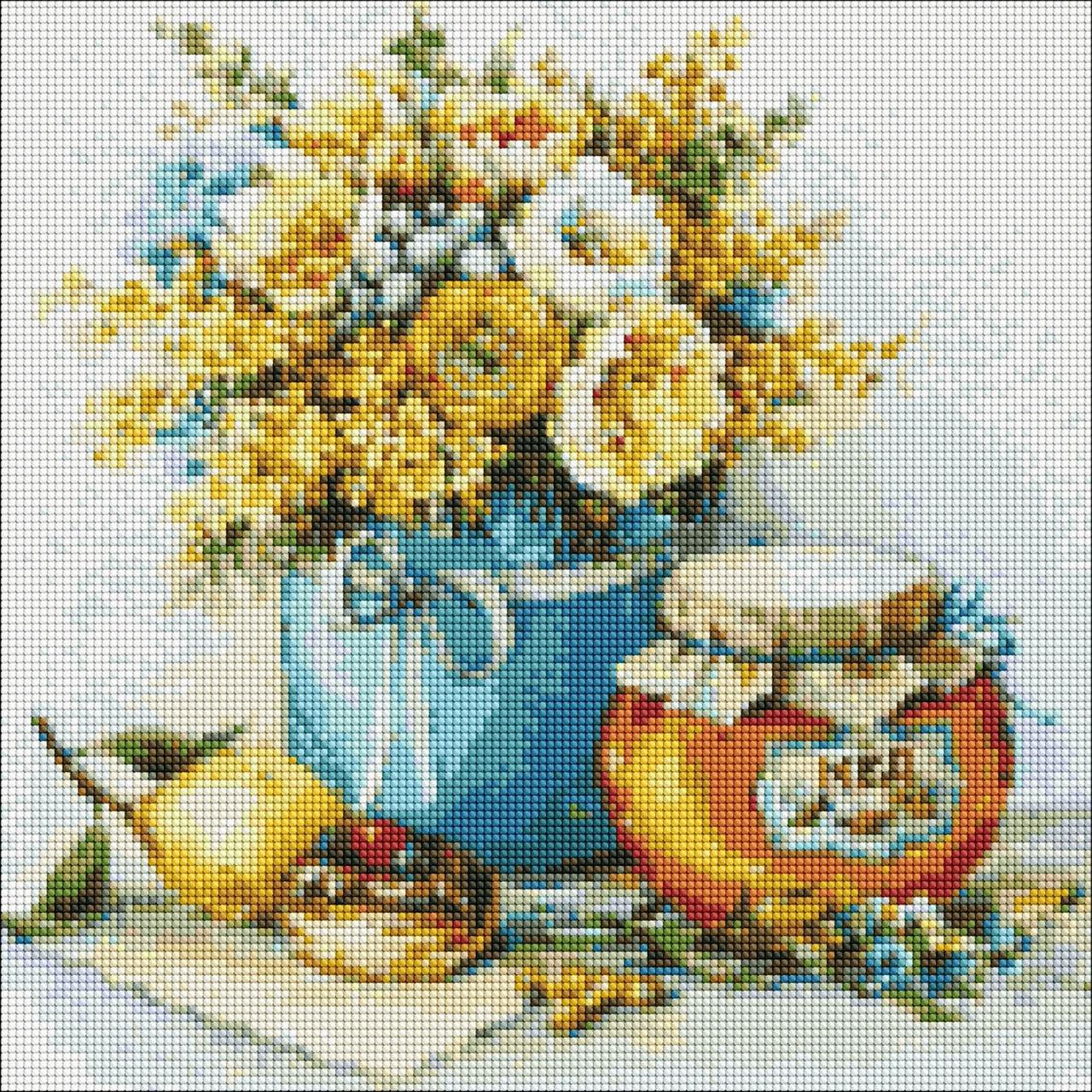 Мозаика алмазная Мед и цветы 40x40 см (AMO7100)