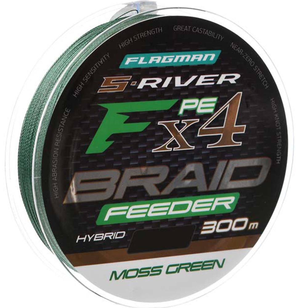 Шнур Flagman S-River PE Braid Hybrid F4 Feeder 300 м 0,14 мм Moss Green (SRBH300-014)