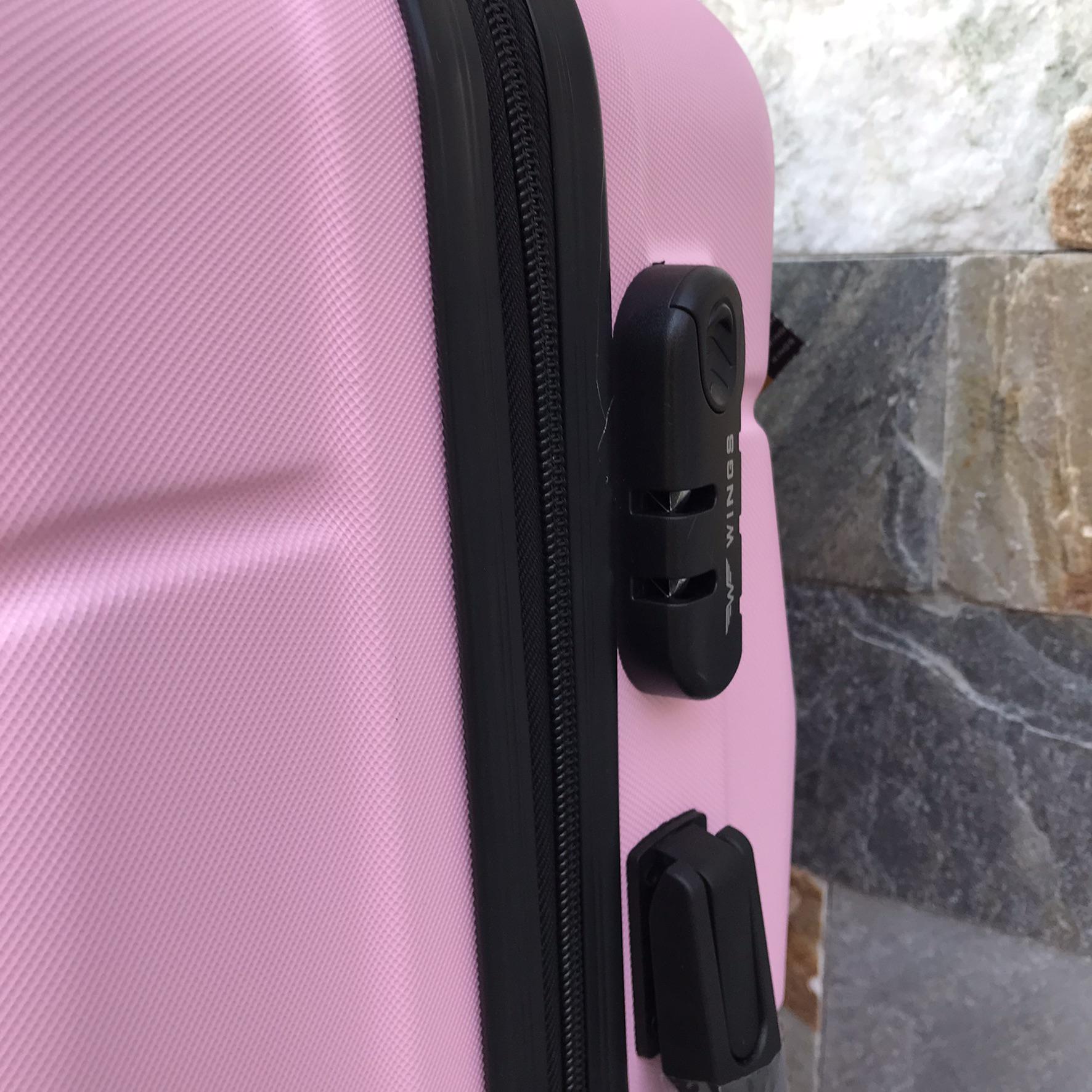 Валіза дорожня Wings 147 з полікарбонату М 65х43х26 см Рожевий (10880894) - фото 6