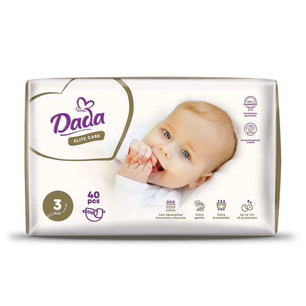 Підгузки дитячі Dada Elite Care Midi 3 4-9 кг 40 шт. (000006931)